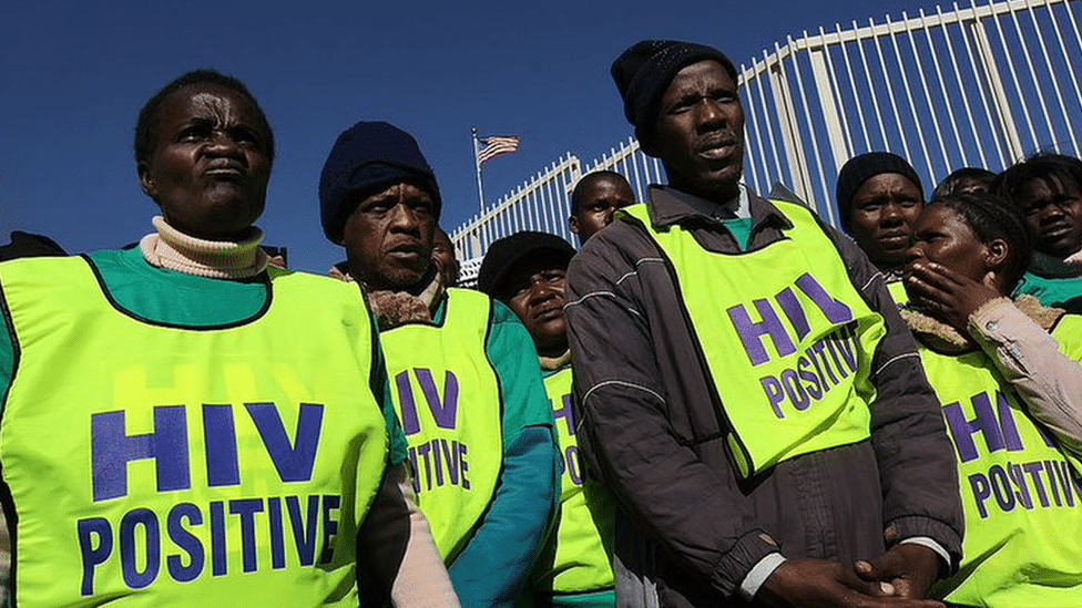A protest of HIV-positive people in South Africa