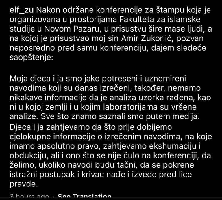Elma Elfić Zukorlić reagovala nakon današnje konferencije