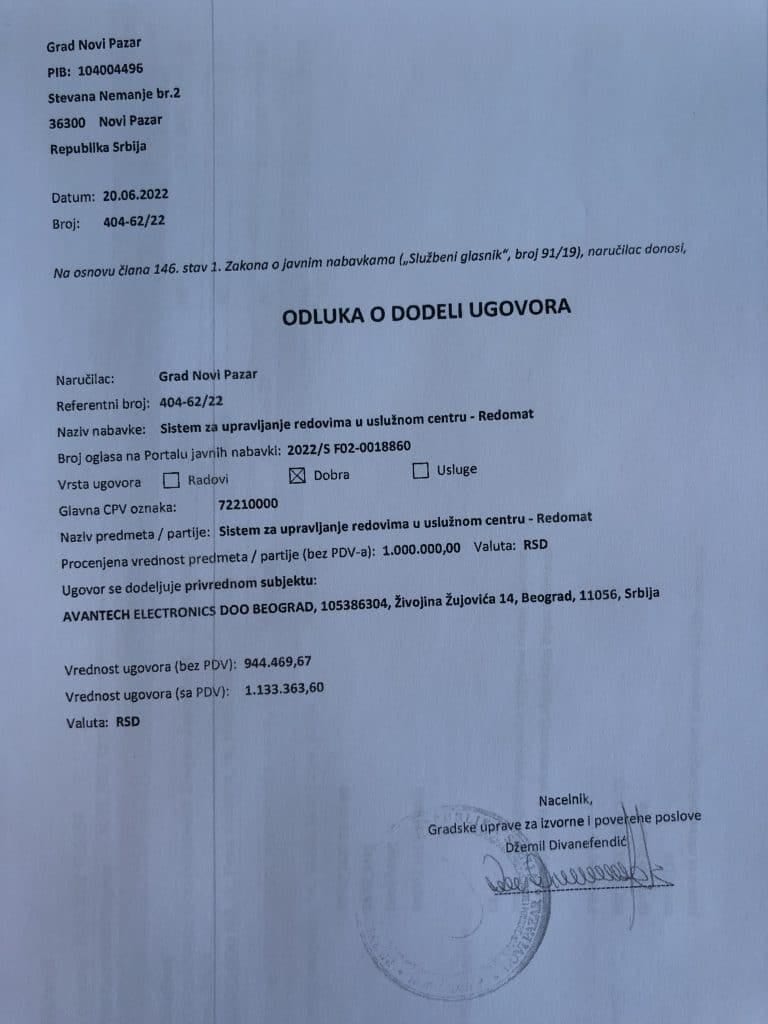 Milion dinara za ugradnju „redomata“ u gradsku upravu