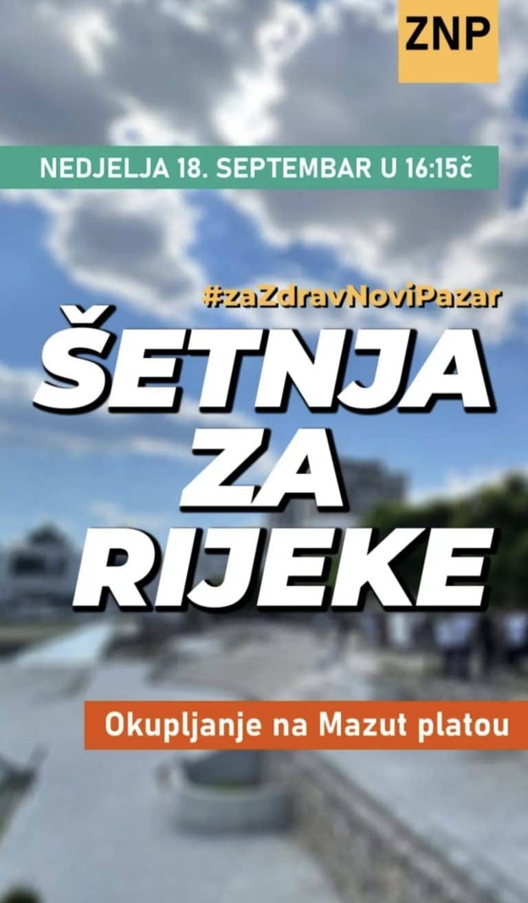 Građani okupljeni oko inicijative „Za zdrav Novi Pazar“ organizuju šetnju uz rijeku Rašku u Novom Pazaru