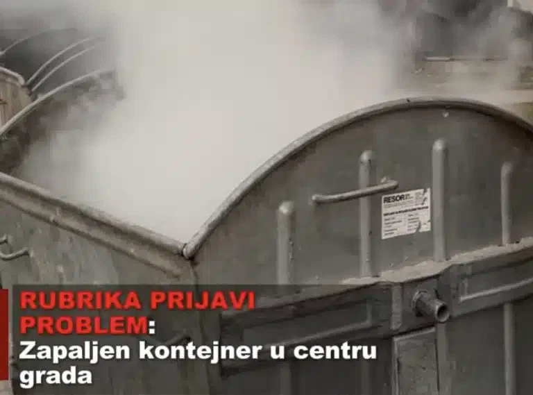 RUBRIKA PRIJAVI PROBLEM:  Zapaljen kontejner u centru grada (VIDEO)