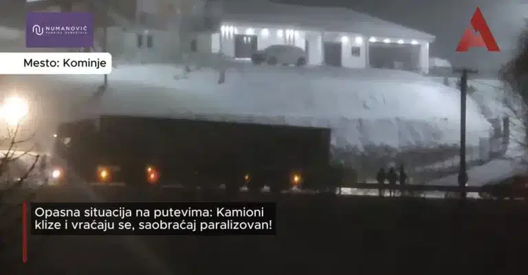 Opasna situacija na putevima: Kamioni klize i vraćaju se, saobraćaj paralizovan! (VIDEO)