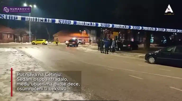 Pucnjava na Cetinju: Sedam osoba stradalo, među ubijenima dvoje dece, osumnjičeni u bekstvu (VIDEO)