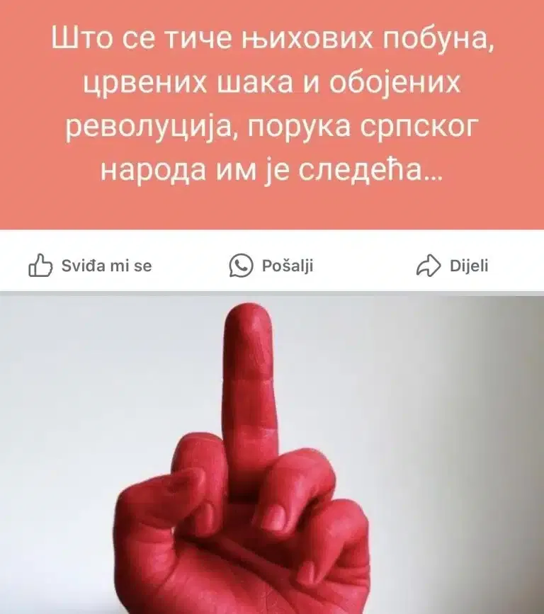 Novopazarski ogranak SNS-a poslao poruku ‘srpskog naroda’: “Srednji prst” protestima u Novom Pazaru