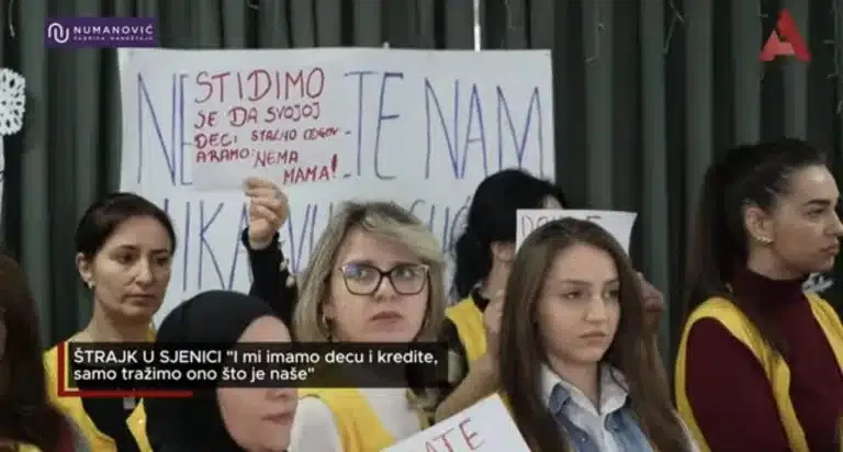 Štrajk u Sjenici: “I mi imamo decu i kredite, samo tražimo ono što je naše” (VIDEO)