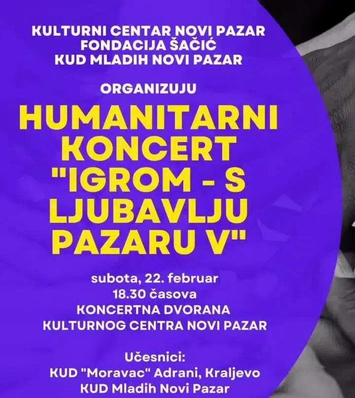 Humanitarni koncert „Igrom – s ljubavlju Pazaru V“ za pomoć porodicama u potrebi (VIDEO)