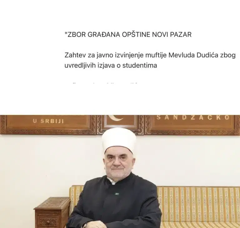 Zvaničan zahtev muftiji Dudiću: Izvinite se zbog izjava o studentima