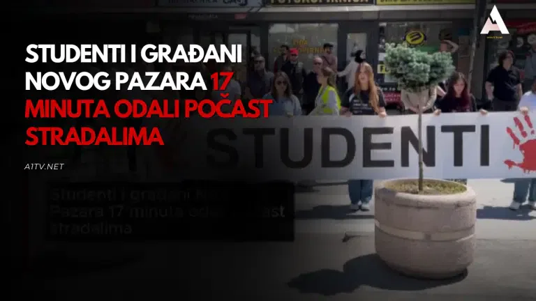 Odata počast stradalima – studenti i građani ćutali 17 minuta u centru Novog Pazara (VIDEO)