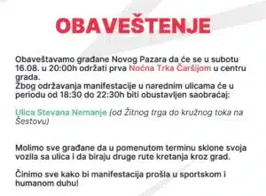Sutra blokada saobraćaja u centru Novog Pazara