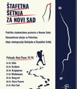 Mladi iz Novog Pazara kreću pešice do Novog Sada: podrška studentima i pomoć narodu Palestine