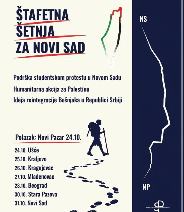 Mladi iz Novog Pazara kreću pešice do Novog Sada: podrška studentima i pomoć narodu Palestine