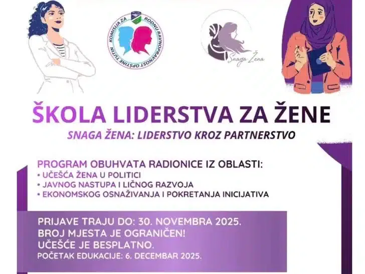 Otvorene prijave za Školu liderstva za žene u Tutinu: „Snaga žena – liderstvo kroz partnerstvo”