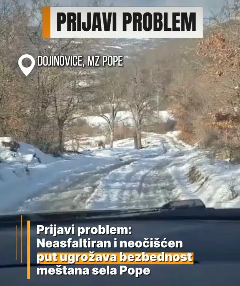 Prijavi problem: Neasfaltiran i neočišćen put ugrožava bezbednost meštana sela Pope (VIDEO)