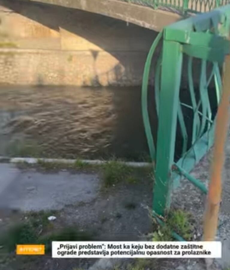 PRIJAVI PROBLEM: Most ka keju bez dodatne zaštitne ograde predstavlja potencijalnu opasnost za prolaznike (VIDEO)