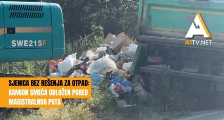 Sjenica bez rešenja za otpad: Kamion smeća odložen pored magistralnog puta (VIDEO)